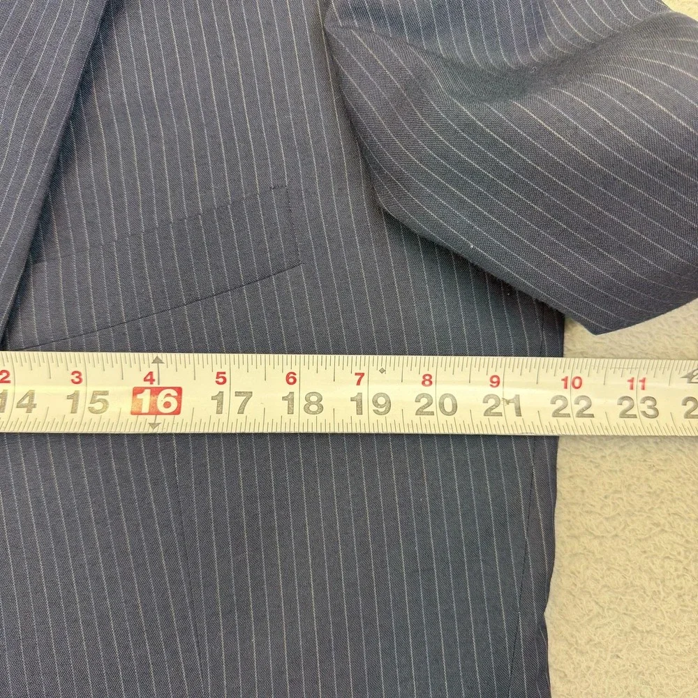 Hickey‎ Freeman Blazer Mens 44 Regular Blue Pinstripe Two Button Suit Jacket